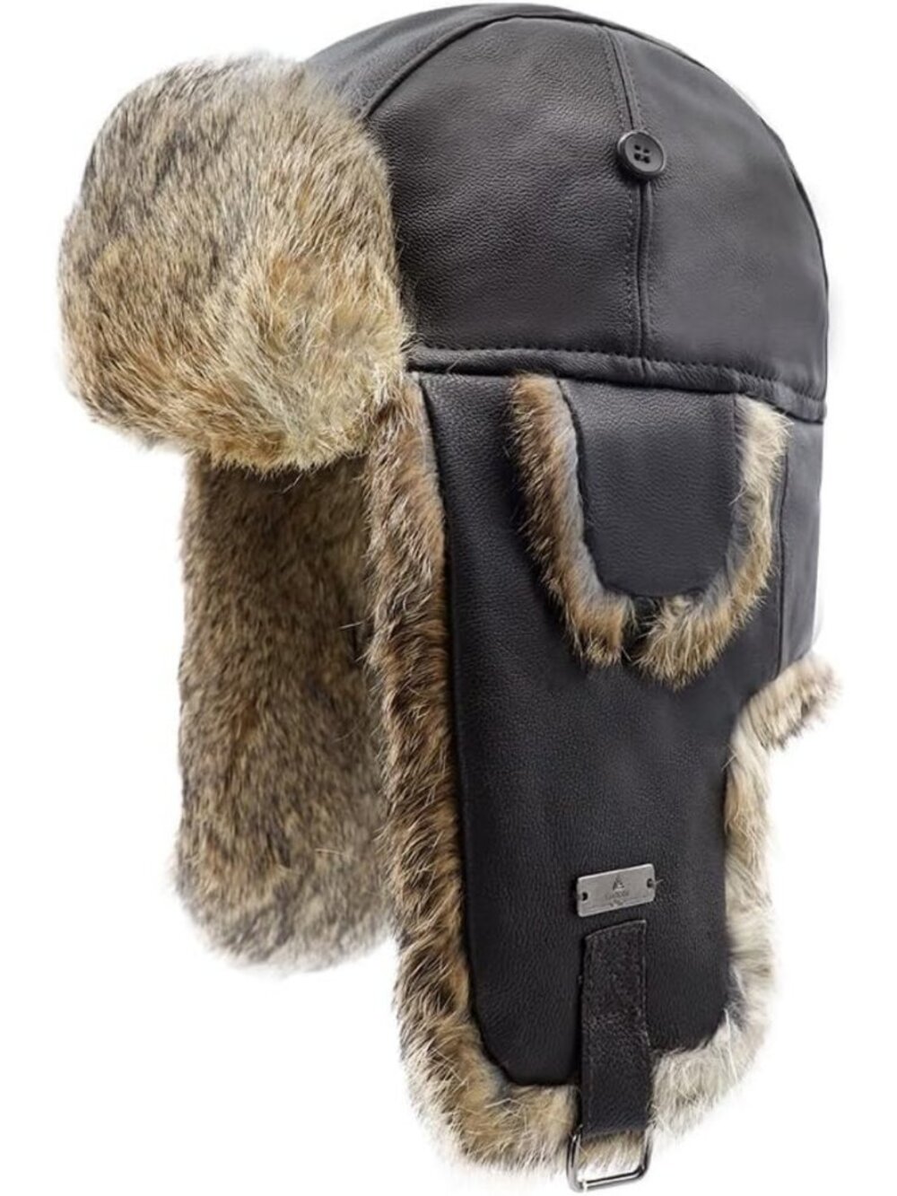 Cozy Winter Trapper Hat | Rabbit Fur Aviator Style | Warm Russian Ski Hat